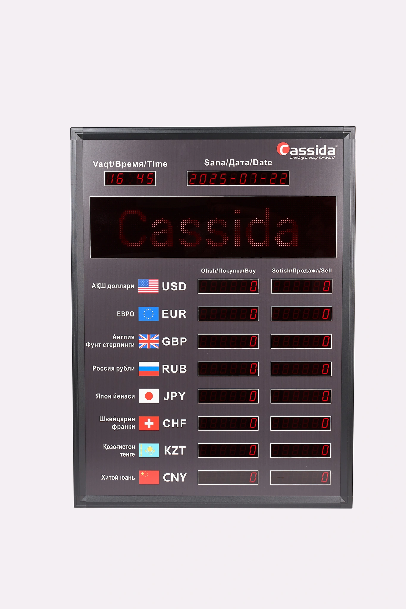Табло котировок валют Cassida R-series